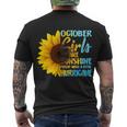 October Girls Sunflower Tshirt Men's Crewneck Short Sleeve Back Print T-shirt