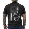 Patriotic German Shepherd American Flag Dog Lover Gift V2 Men's Crewneck Short Sleeve Back Print T-shirt