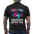 Pink Or Blue Grandma Loves You Gift Gender Reveal Cool Gift Men's Crewneck Short Sleeve Back Print T-shirt