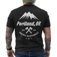 Portland Oregon Estd1843 Pacific Northwest Tshirt Men's Crewneck Short Sleeve Back Print T-shirt