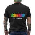 Pride Month Dare To Be Different Rainbow Lgbt Men's Crewneck Short Sleeve Back Print T-shirt