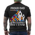 Proud Autism Dad Of The Toughest Boy I Know Tshirt Men's Crewneck Short Sleeve Back Print T-shirt
