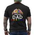 Proud Dad Lgbt Flag Gay Lesbian Pride Parades Rainbow Funny Gift Men's Crewneck Short Sleeve Back Print T-shirt