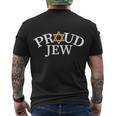 Proud Jew Jewish Star Logo Men's Crewneck Short Sleeve Back Print T-shirt