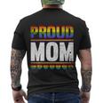 Proud Lesbian Mom Queer Mothers Day Gift Rainbow Flag Lgbt Gift Men's Crewneck Short Sleeve Back Print T-shirt