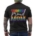 Proud Mom Mothers Day Gift Lgbtq Rainbow Flag Gay Pride Lgbt Gift V2 Men's Crewneck Short Sleeve Back Print T-shirt