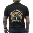 Rainbow Gods Covenant Bible Funny Christian Lover Men's Crewneck Short Sleeve Back Print T-shirt