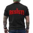 Resist Fist Logo Anti Trump Resistance Revolution Men's Crewneck Short Sleeve Back Print T-shirt