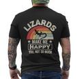 Retro Lizards Make Me Happy You Not So Much Lizard Lover Cool Gift Men's Crewneck Short Sleeve Back Print T-shirt