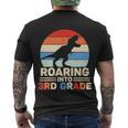 Roaring Into 3Rd Grade Dinosaur Back To School Men's Crewneck Short Sleeve Back Print T-shirt