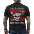 Santa Skull Candy Cane Ugly Christmas Sweater T-Shirt Men's T-shirt Back Print