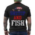 Shut Up And Fish Tshirt Men's Crewneck Short Sleeve Back Print T-shirt