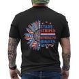 Star Stripes Reproductive Rights America Sunflower Pro Choice Pro Roe Men's Crewneck Short Sleeve Back Print T-shirt