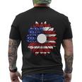 Sunflower American Flag 4Th Of July Independence Day Patriotic Men's Crewneck Short Sleeve Back Print T-shirt