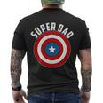 Super Dad Superhero Shield Fathers Day Men's Crewneck Short Sleeve Back Print T-shirt