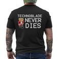 Technoblades Never Dies Video Game Gaming Gamer Men's Crewneck Short Sleeve Back Print T-shirt