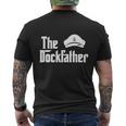 The Dockfather Funny Boating Fishing Dad Captain Men's Crewneck Short Sleeve Back Print T-shirt