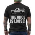 The Juice Is Loose White Bronco Funny Tshirt Men's Crewneck Short Sleeve Back Print T-shirt