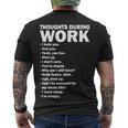 Thoughts During Work Funny Men's Crewneck Short Sleeve Back Print T-shirt