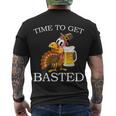Time To Get Basted Funny Thanksgiving Tshirt Men's Crewneck Short Sleeve Back Print T-shirt