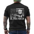 Trendy Ultra Maga Pro Trump American Flag 4Th Of July Retro Funny Gift Men's Crewneck Short Sleeve Back Print T-shirt