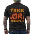 Trick Or Tequila Halloween Quote Men's Crewneck Short Sleeve Back Print T-shirt
