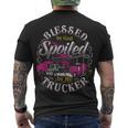 Trucker Trucker Blessed By God Spoiled By My Trucker Men's T-shirt Back Print