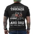 Trucker Trucker Dad Fathers Day For Papa From Wife Daughter Men's T-shirt Back Print