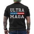 Ultra Mega Patriotic Trump 2024 Republicans American Flag Cute Gift Men's Crewneck Short Sleeve Back Print T-shirt