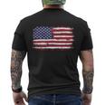 Us Flag Vintage Merican Independence Day On 4Th Of July Great Gift Men's Crewneck Short Sleeve Back Print T-shirt