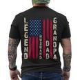 Usa Flag Fathers Day Dad The Legend Husband Dad Grandpa Men's Crewneck Short Sleeve Back Print T-shirt