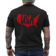 Usa Map Patriotic Celebrate 4Th Of July Men's Crewneck Short Sleeve Back Print T-shirt