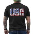 Usa Us Flag Patriotic 4Th Of July America V2 Men's Crewneck Short Sleeve Back Print T-shirt