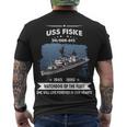 Uss Fiske Dd Men's Crewneck Short Sleeve Back Print T-shirt