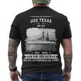 Uss Texas Bb 35 Battleship Men's Crewneck Short Sleeve Back Print T-shirt