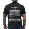 Uss Walke Dd Men's Crewneck Short Sleeve Back Print T-shirt