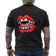 Vampire Mouth With The Most Attractive Vampire Design Men's Crewneck Short Sleeve Back Print T-shirt