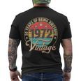 Vintage 1972 Birthday 50 Years Of Being Awesome Emblem Men's Crewneck Short Sleeve Back Print T-shirt