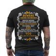 Vintage Beware I Ride Horses Men's Crewneck Short Sleeve Back Print T-shirt