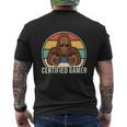 Vintage Certified Gamer Funny Retro Video Game Men's Crewneck Short Sleeve Back Print T-shirt
