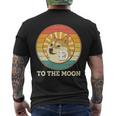 Vintage Dogecoin To The Moon Meme Emblem Men's Crewneck Short Sleeve Back Print T-shirt