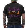 Wicked Little Cutie Witch Hat Halloween Quote Men's Crewneck Short Sleeve Back Print T-shirt