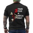 Womens Time For A Mega Pint Funny Sarcastic Saying Men's Crewneck Short Sleeve Back Print T-shirt