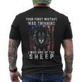 Your First Mistake Was Thinking I Was One The Sheep Lion Usa Flag Men's Crewneck Short Sleeve Back Print T-shirt