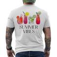 Summer Vibes Tropical Cocktail Drink Design For Beach Fun  Men's Crewneck Short Sleeve Back Print T-shirt