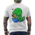 Cute Baby Dino Trex Eating Ramen Noodles Men's Crewneck Short Sleeve Back Print T-shirt