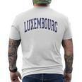 Luxembourg Varsity Style Navy Blue Text Men's Back Print T-shirt