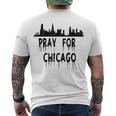 Pray For Chicago Encouragement Distressed Men's T-shirt Back Print