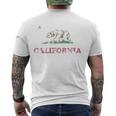 Retro California Republic Flag V2 Men's Back Print T-shirt