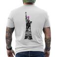 Statue Of Liberty Kitty Ears Resist Feminist Men's Back Print T-shirt